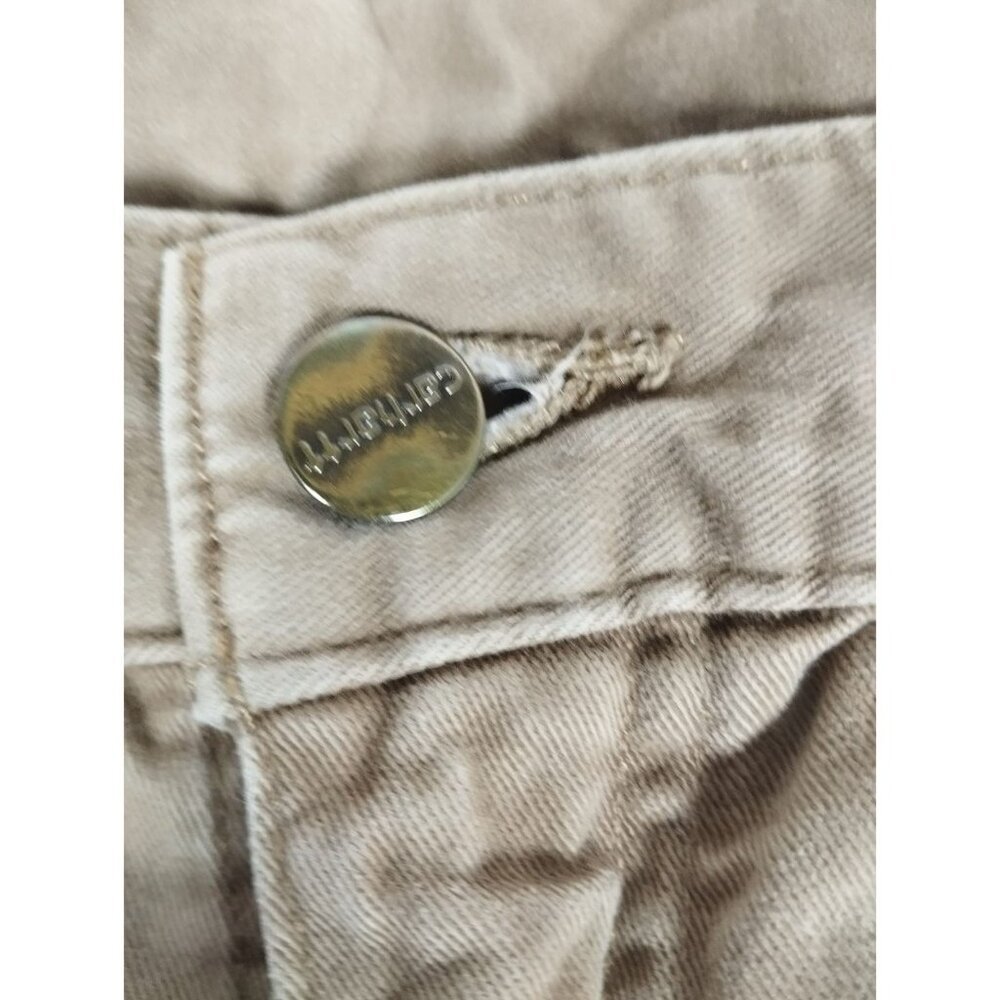 Carhartt Men 32x28 Beige Canvas B324 DKH Relaxed Fit Work Pants Utility Retro - Picture 4 of 7